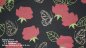 Preview: French Terry geraut Rosen mit Glitzer Schmetterling Grau oder Schwarz